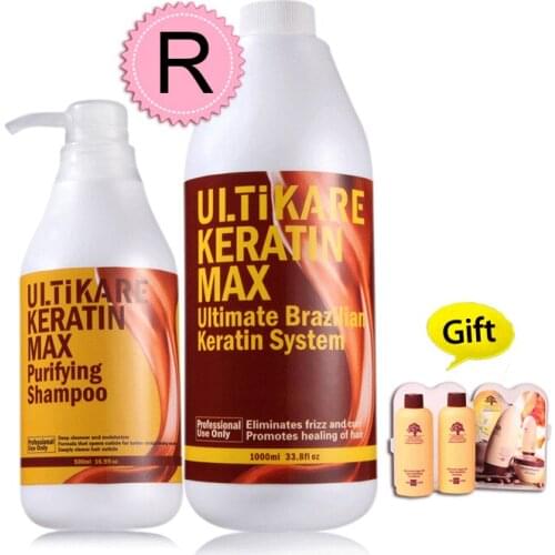 1000ml 12% Formalin Brazilian Keratin Treatment Straighten Resistant Frizzy Hair+500ml Purifying Shampoo Hair Care Free Shipping