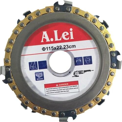 115mm 22mm Diameter 9 Tooth Chainsaw Disc for Angle Grinders Circular Saw Blade Woodworking Cutting Wood Slotted Cutting Piece