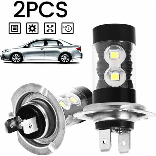 2pcs H7 LED Headlight Driving Lamp Foglight Bulbs Far/Near Light Headlamp 12V Car Lamps