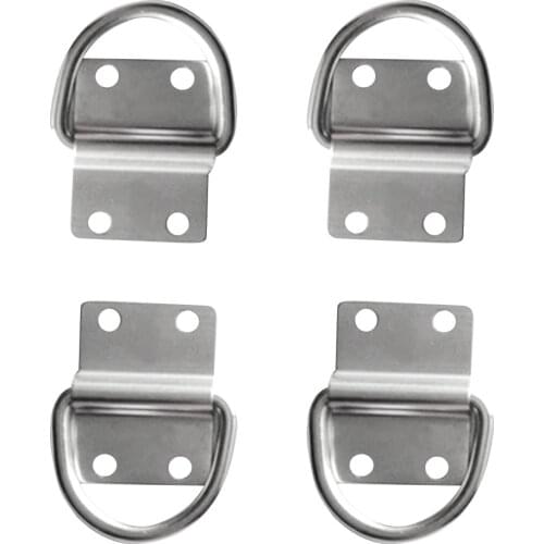 4 Pieces Heavy Duty Lashing Ring & Staple Cleat for Tie Down Trailers Van Horsebox Boat Rope