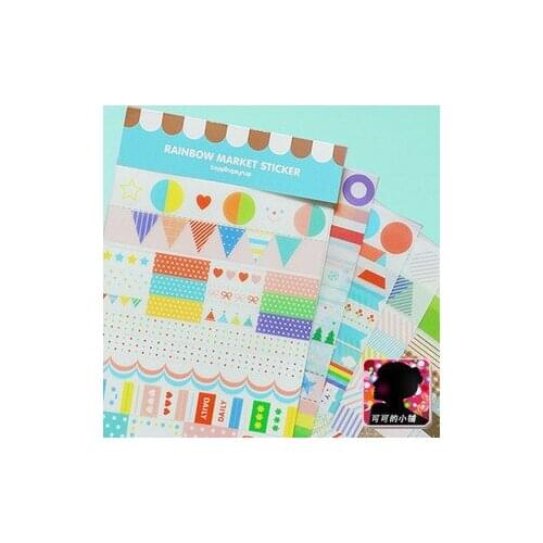 6sheets/LOT DIY Scrapbooking Cute PVC Stickers Diary Photo Album Wedding Decoration Crafts Decal Sticker DIY Kawaii Stationery