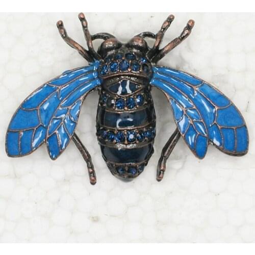 Antique Copper Fashion Brooch Montana Rhinestone Enamel Bee Pin brooches C709 L3