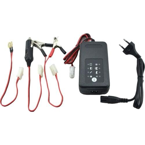 12V car battery charger with desulfating, 3 kinds of output connectors alligator clips, battery ternimal and cigarette lighter