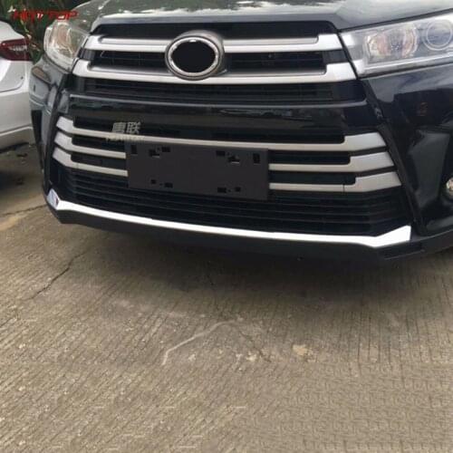 Car Accessories Bottom Front Bumper Skid Molding Cover Trim Garnish For Toyota Highlander Kluger 2017 2018 2019