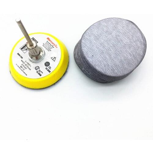 10ps 2inch 50mm Flocking White Dry Sandpaper with 1pcs 3mm Shank Abrasive Pad Sanding Polish Disc Electric Die Grinder Accessory