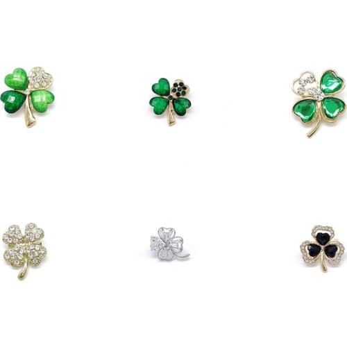 PD BROOCH 2021 New Four-leaf Clover Cartoon Brooch Suit Collar Accessories Scarf Buckle Enamel Pin Pins Jewelry