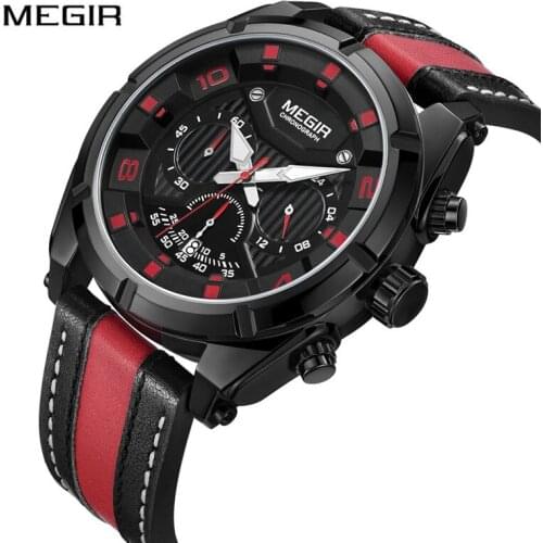 MEGIR Top Brand Luxury Watch Men Waterproof Chronograph Sport Watch Casual Quartz Mens Watch Fashion Auto Date Men Watch Clock