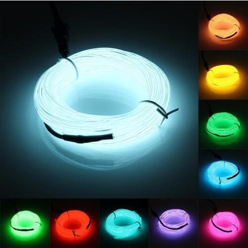 5M garland Neon Light Party Christmas Decoration outdoor Flexible EL Wire Rope Tube Waterproof LED Strip With Controller