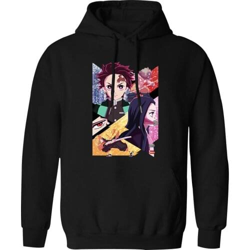 Kimetsu no Yaiba Mens Hooded Hip Hop Sweatshirts and Hoodie Outwear Standard Mans Clothing Tops Retro Hoody Tracksuits Homme