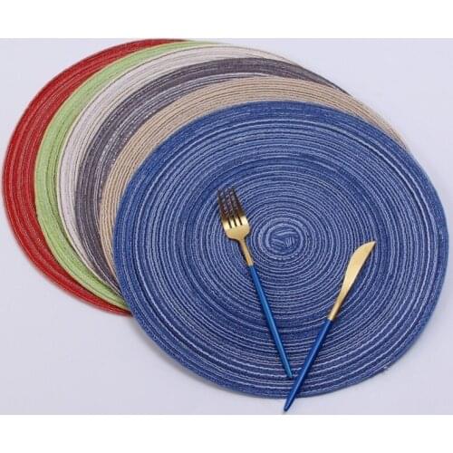 Nordic Cotton Yarn Round Dining Table Mat Western Place Mat Handmade Non-slip Anti-soup Plate Bowl Mat Cup Insulation Pad