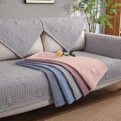 L Corner Sofa Cover Four Seasons Sofa Towel Cotton Gray Combination Sofa Set Fabric Sofa Cushion for Living Room Decor