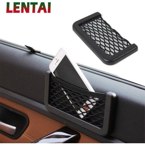 LENTAI For Peugeot 206 307 407 308 207 508 3008 2017 208 2008 Mini cooper Abarth Car Seat Side Back Storage Net Bag Phone Holder