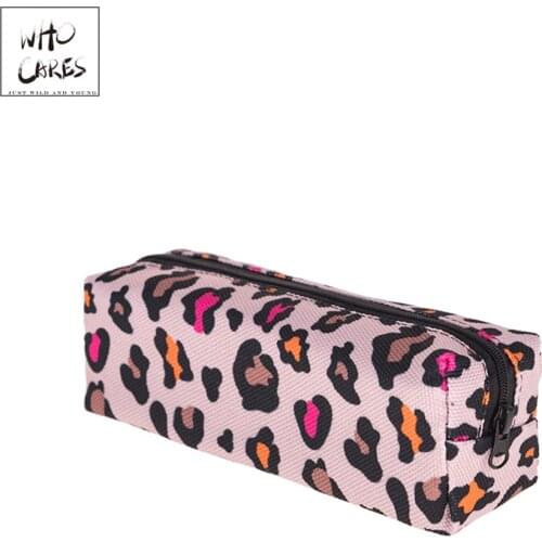 Leisure Lovely Simple 3D Printing Bags Lrregular Printing Who Cares New Fashion Zipper Cusmetic Bags Pencil Case School Bag