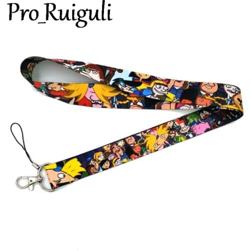 30pcs Cartoon anime Neck Strap Lanyard keychain Mobile Phone ID Badge Holder Rope Key Chain Keyrings cosplay Accessories Gifts