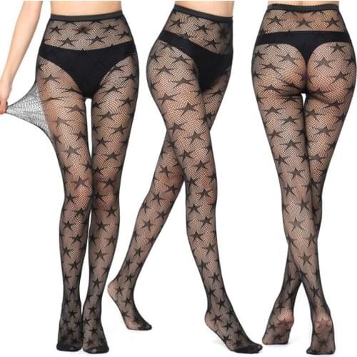 LJCUIYAO Nylon Pantyhose Women Sexy Fishnet Tights Jacquard Weave Pantyhose Grid Stockings Sexy Stockings High Elastic Tights
