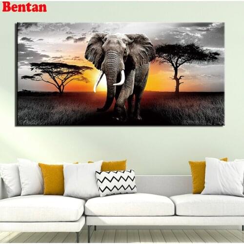 New diamond embroidery animal elephant 5d diy diamond painting mosaic picture of rhinestones cross-stitch mosaic set needlework
