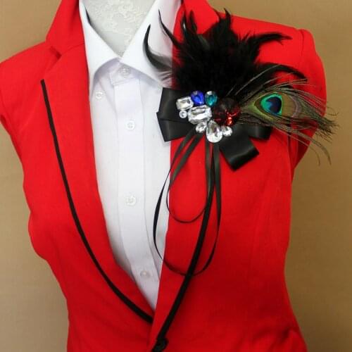 New Free Shipping FASHION casual male women MENS Star Cross retro temperament female Korean feather brooch show hostON sale