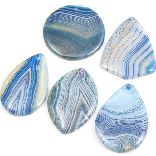 New 5 Piece Set Agates Pendants Irregular Shape Natural Stone Pendants Charms for Jewelry Making Necklace