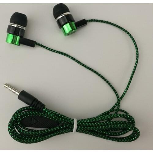 Common cheap serpentine Weave braid cable headset earphones headphone earcup direct sales by manufacturers blue green 100pcs/lot