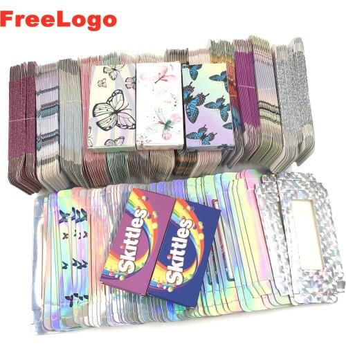 Wholesale 50pcs paper false eyelash packaging box lash boxes packaging custom logo faux cils 25mm mink eyelashes marble case
