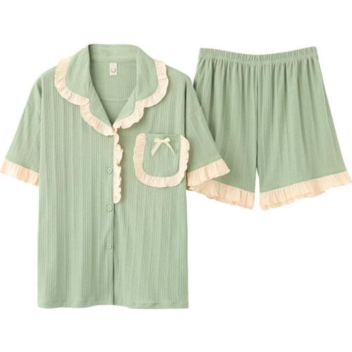 Autumn Cotton Sleepwear For Women Nightwear Cartoon Pajamas Set Casual Home Wear Ladies Night Big Size Pijamas Pyjamas M-XXXL