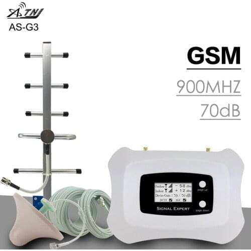 ATNJ LCD Display GSM Repeater 900MHz Cell Mobile Phone GSM 900 Signal Booster Amplifier 70dB Gain LCD Display Improve Voice Set