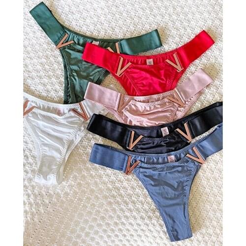 Sexy Underwear Seamless Women Panties Low Rise Thong Luxury Metal Buckle G String Bikini Girls Briefs Female Panty High Cut