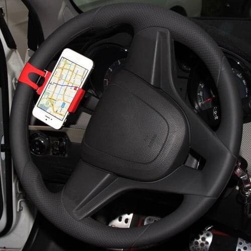 Universal Car Steering Wheel Clip Mount Holder for iPhone 8 7 7Plus 6 6s Samsung Xiaomi Huawei Mobile Phone GPS