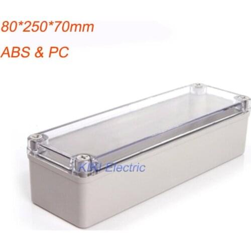 High Quality Clear Cover plastic electrical distribution box , IP66 waterproof junction Enclosure 80*250*70mm terminal boxes