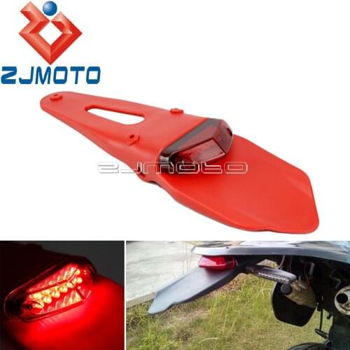 Dirt Bike Custom Rear LED Fender Enduro Stop Tail Light Mudguard For Honda XR CRF 230 250 400 450 500 650