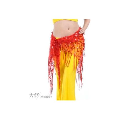 Belly Dance Skirt Costume Triangle Hand Make Sequin Tassles Mesh Hip Scarf Wrap Wholesale 10 Colors