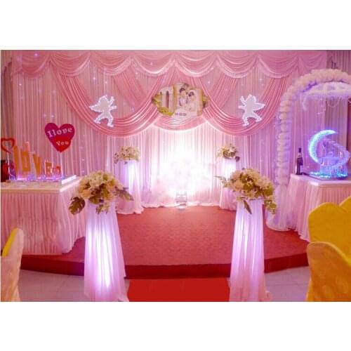 10ft x 20ft Hot pink Wedding Backdrop Stage curtain Wedding Decoration