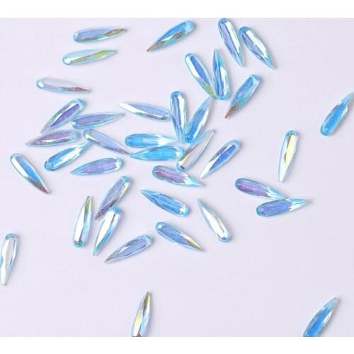 10 pieces AB nail crystal Rhinestone gems long water drop charms 3D stones Rhinestone Nail Art decorations manicure accessories