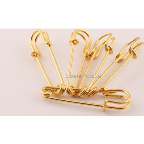 30pcs 38mm Metal Safety pin Brooch Pins Garment label pins gold color earring pins Sewing tool