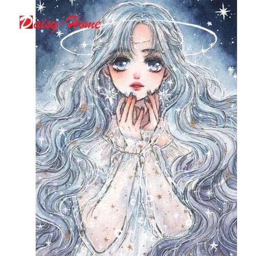 5D DIY Diamond Painting Cartoon Anime Girl Portrait Full Square Round Art Embroidery Mural Home Decoration Handmade Product