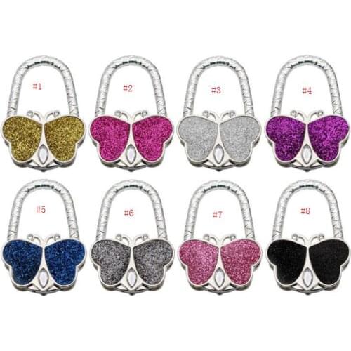 8 colors butterfly folded Handbag Bag Hook Hanger Holder Fashion Crystal Rhinestone bag Hanger Hook Holder SN645