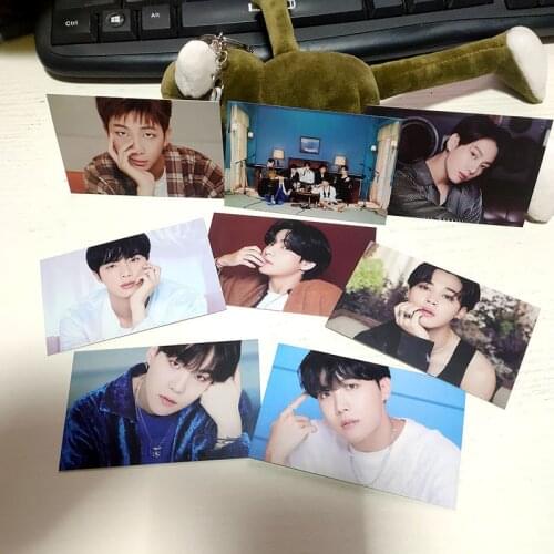 8pce Kpop Stickers Poster Girl Adult Toys Mini Truck Keychain Pendant Postcard Gift Card Jimin Rap-monster Jin Suga