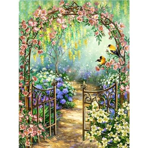 Diamond Painting Garden Scenic Diy Diamond Embroidery Flower Full Square Rhinestones Cross Stitch Bird Mosaic Home Decor Rp463