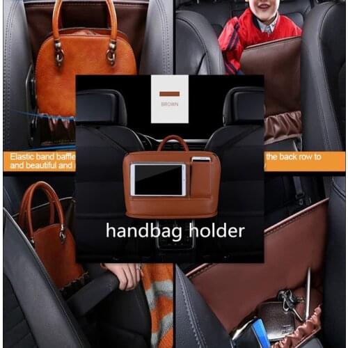 Advanced Leather Seat Side Storage Car PU Pocket Handbag Holder Upgraded Mesh Net Bags Car Net Pocket Holder Phone Holder