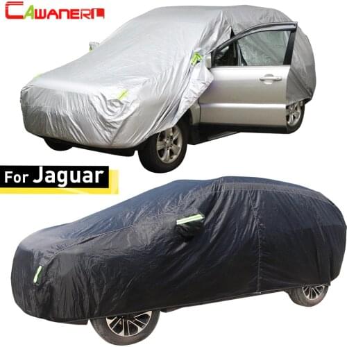 Cawanerl For Jaguar XE XF XFL XJ X-Type S-Type F-Pace C-X17 Full Car Cover Waterproof Auto Sun Snow Rain Dust Protector Cover
