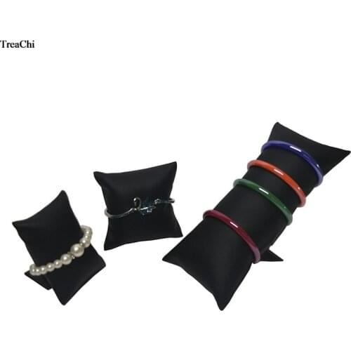 Black Bracelet Jewelry Display Pillow Storage Organizer Holder PU Necklace Bangle Display Cushion Rack Watch Display Stand