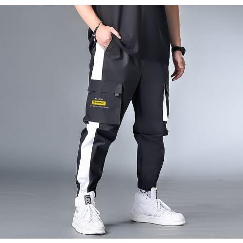 7XL 6XL 5XL XXXXL Plus 2020 Hip Hop Joggers Men Black Harem Pants Multi-pocket Ribbons Man Sweatpants Streetwear Casual Mens