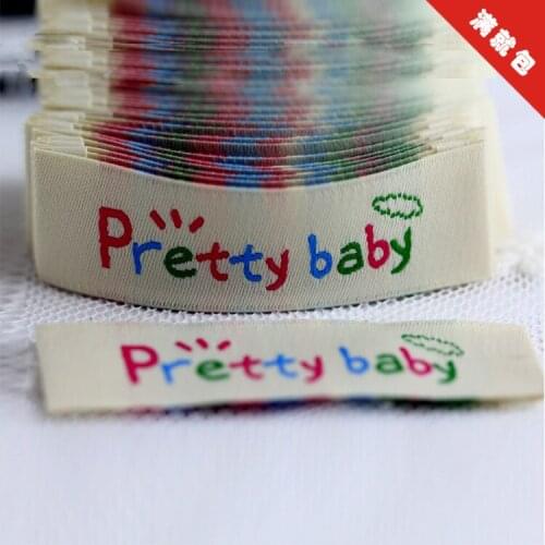 Customized garment labels/woven labels/clothing embroidered tags/LOGO with cut and fold custom clothing hang tag