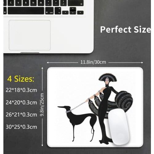 Art Deco Era Haute Couture Fashion Illustration Mouse Pad DIY Print Fashionable Woman Haute Couture