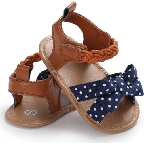 Summer Infant Baby Girl Butterfly-knot Shoes Toddler Soft Shoes Anti-slip Shoes 0-12M