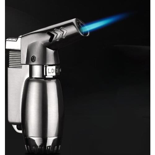 Metal Windproof Gas Lighter Mini Portable Inflatable Lighter Small Spray Gun Point Cigar Camping Multifunction Lighter