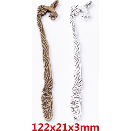 4 pieces of retro metal zinc alloy Bookmark pendant for DIY handmade jewelry necklace making 7087