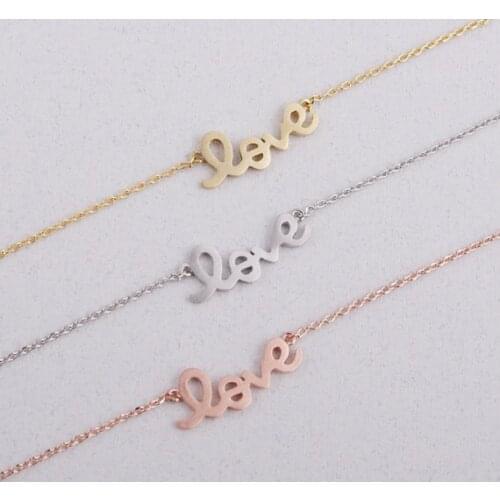 Fashion jewelry gold silver plated cute love you heart necklace for women
