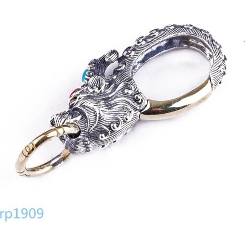 KJJEAXCMY boutique jewelry 925 sterling silver jewelry accessories personality mens dragon car hanging key chain new products