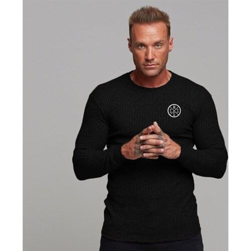 Machinefitness Brand Solid Color Long Sleeve Sweaters Men Slim Fit Tracksuit Pullovers Casual Fitness Men Sportswear Big Size